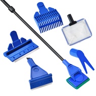 Aquarium Brush Cleaning Long Handle Cleaning Tool Algae Scraper Brush Magic Grass Tank Aquarium Set
