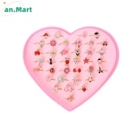 AN.MART 2Pcs Fashion Adjustable Kids Sweet Alloy Rings Children Costume Jewelry Toy Gift MY