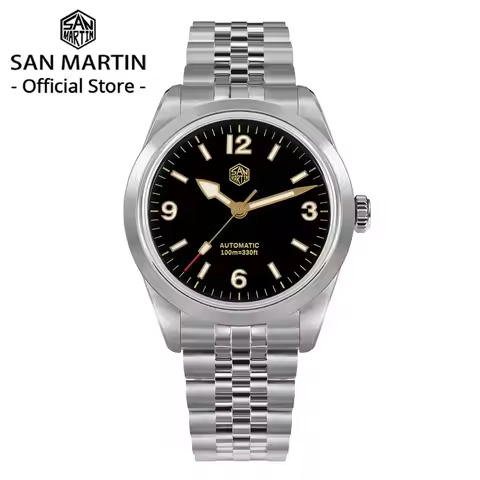 San Martin 38mm Men Sport Watch Fashion Luxury Explore Climbing Automatic Mechanical Sapphire Waterp