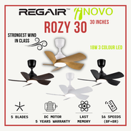 Regair Inovo Rozy 30" Ceiling Fan Led Light Remote Control Kipas Siling 30 Inch Lampu Led Mini Ceiling Fan DC Motor
