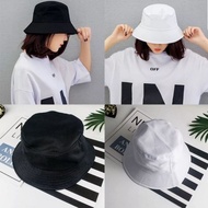 TOPI BUCKET HAT POLOS PUTIH PRIA WANITA DEWASA MODEL KOREA