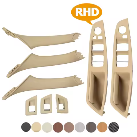 Right Driver Cars RHD Internal Armrest Panel Door Handle Cover Trim 7pcs Set Replacement For BMW 5 S