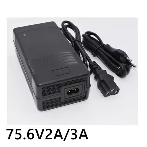 75.6V 2A 3A Lithium Fast Charger 18S 64.8V 66.6V Li ion Battery Smart Charger IEC 3Pin