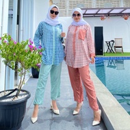 One set ginggham korean set square