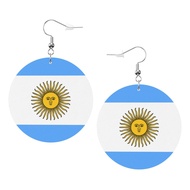 Ivory Coast Flag Faux Leather Earrings For Women Lightweight Round Dangle Earrings Gift