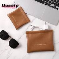 GOSSIP Cosmetic Organizer Pouch, Portable Simple Lipstick Makeup Bag, Fashion Travel Mini PU Jewelry