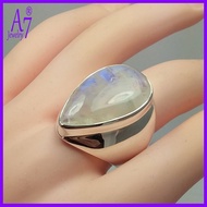 S925 Silver New Moonstone Ring Ornament
