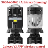 Y3 APP H4 Bi LED Canbus Double Copper Tubes 140W 4575 Chips Car Led Headlight H4 LED 3000K-6000K  Mi