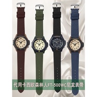 DWXL Adapt to Casio Casio Forester Forester FT-500WC Classic Retro Canvas Nylon Watch Strap