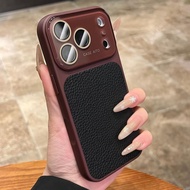 Big Window Lens Camera Leather Phone Case For iPhone 17 13 14 15 16 Pro Max 16Pro 17Pro MAX Case Cut