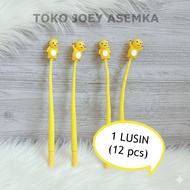 (12 PCS) CUTE YELLOW DRAGON NAILONG ROCKING PENS PEN GEL INK PENS CHILDREN'S SCHOOL STATIONERY