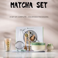 Flower Mouth Gradient Glaze Matcha Set Matcha Brewing Set Matcha Bowl Set Matcha Tools Japanese Kiln