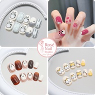 Pieceg Fake Hands Box of 24 Nail Box with Cartoon Pets - Extremely Cute | Rosé Nail Studio