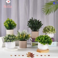 FKILLA False Plant Pot, Fake Flower Plastic Plant Artificial Plant Bonsai, Simulation Evergreen Bons