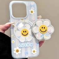 Cute Sunflower Shaking Music Magnetic Bracket Samsung S26 S25 S24 S23 Ultra S22+S21 FE A31 A52S Phon