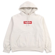 Supreme SUP 2024 秋冬 Box Logo 連帽衛衣，成色極佳，純棉材質，Box Logo 標誌，2024 刺繡，抓絨內襯，象牙色，S 碼，正品，加拿大製造，男款
