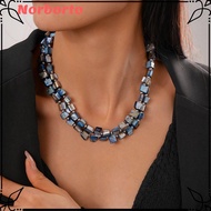 NORBORTO Beaded Necklace, Irregular Exaggerate Colorful Necklace, Fashion Double-layer Elegant Jewel
