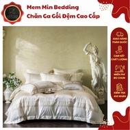 (L41627)Soft Tencel Cotton Bedding Set with Sharp Exquisite Embroidery Pattern - MemMinBedding Luxur