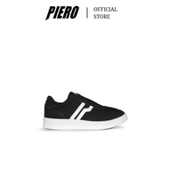 Piero Sepatu Sneakers Anak Derby Slip Junior black White Black