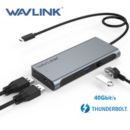 Wavlink Thunderbolt 3/4 Hub with 40Gbps speed USB3.0 RJ45 Gigabit Ethernet HDMI DP display 5K dual 4