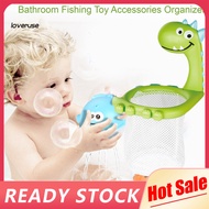 /LO/ Bath Toy Bag Large Capacity Mesh Pouch Cartoon Dinosaur Shark Fishnet Storage Portable Bathroom Fishing Toy Accessories Organizer Baby Supplies