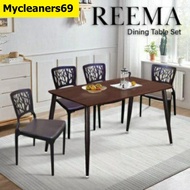 REEMA DINING SET WITH 4 UNITS 3V HIVE CHAIR 120CM X 60CM
