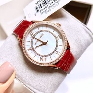 代購Michael kors手錶 女生腕錶 MK手錶 粉色紅色皮帶錶 學生手錶女 時尚潮流石英錶 貝母面休閒通勤女錶MK2691