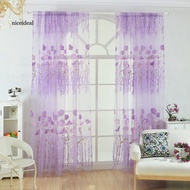 [Nice]  Fine Workmanship Window Treatment Wear Resistant Polyester Flower Pattern Rod Pocket Sheer Curtain Panel for Home