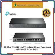 TP-Link TL-SG1210MPE 10-Port Gigabit Easy Smart Switch with 8-Port PoE+ Power Budget 123W - 3 Years Local Warranty