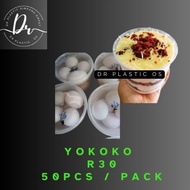 YOKOKO R30 Round Container with Lid ( 50sets± ) 780ml 30oz Plastic Food Box - Bekas Makanan YOKOKO R