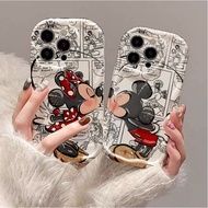Mickey Minnie Kiss Casing For Iphone 16e 16 15 Pro Max 14 13 12 11 Pro Max 14 15 Plus 14+ 15+ cover 