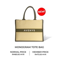 Avenys Monogram Tote Bag (Green)