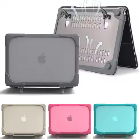 Stand Laptop Case for Macbook Air 13 M3 Air 15.3 Inch Cover for Macbook Pro 13 Case M2 M1 Pro 14 Mac