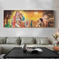 Perilla-การพิมพ์ผ้าใบผ้าใบทางศาสนาภาพจิตรกรรมผืนผ้าใบฮินดูโปสเตอร์ Radha Krishnaการพิมพ์ภาพจิตรกรรมฝ