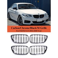 Front Bumper Kidney Carbon Fiber Grill Cover For BMW 2 Series F22 F23 Radiator Racing Grille 2014-20