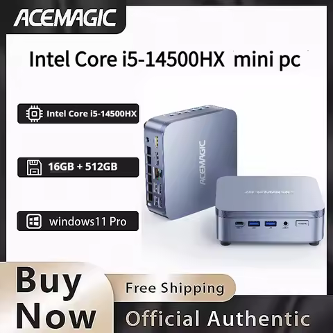 ACEMAGIC Intel Core I5-14500HX Mini PC 32GB DDR5 1TB NVMe SSD Gaming Mini Desktop Computer Windows 1