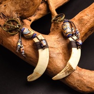 【原風藝站】頭目山豬獠牙鑰匙圈 | 原住民 族服 台灣印象