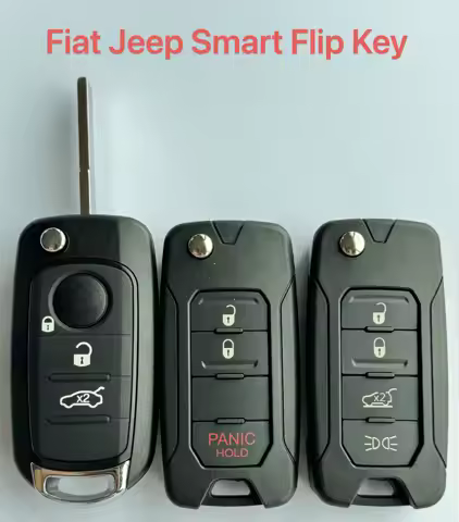 Leo FCC:2ADFTFI5AM433TX RX2RKEL9 433MHz MQB48/4A-chip Blade: SIP22 Car smart flip key for Jeep Reneg