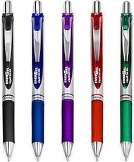 Pentel EnerGel XM BL77 - Retractable Liquid Gel Ink Pen - 0.7mm - 54% Recycled - Black, Blue, Red, Green &amp; Violet Ink - Pack of 5