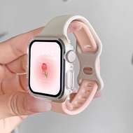 Slim Silicone Strap TPU Case For i Watch Strap Series10 9 8 7654321 se, ultra 2,Bling Diamond Frame 