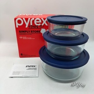 PYREX SIMPLY STORE ROUND GLASS STORAGE 6PCS