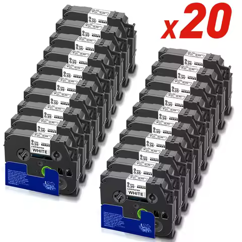 10/20PK 9mm TZe221 Compatible for Borther TZe Tape TZe121 TZe421 TZe521 TZe621 Laminated Label for B