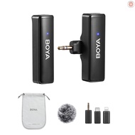 BOYA BOYALINK A1 2.4GHz Wireless Lavalier Microphone System Clip-on Microphone 100m Transmission Range Noise Reduction Auto Sync with Receiver + Transmitter + 3  [24NEW]