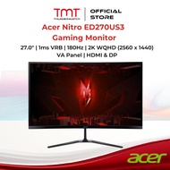 Acer Nitro ED270US3 27" Gaming Monitor | 1ms VRB | 180Hz | 2560x1440 | VA Panel | HDMI & DP | VESA |