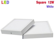Led Panel Light Surface Mounted Downlight Lighting Led Ceiling Light 12W Square (White)