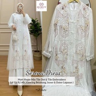 SERENA DRESS. Bahan Hyget Mix Tile Dot & Tile Embroidery. LD.116cm PJ.140cm (Kancing Belakang. Inner