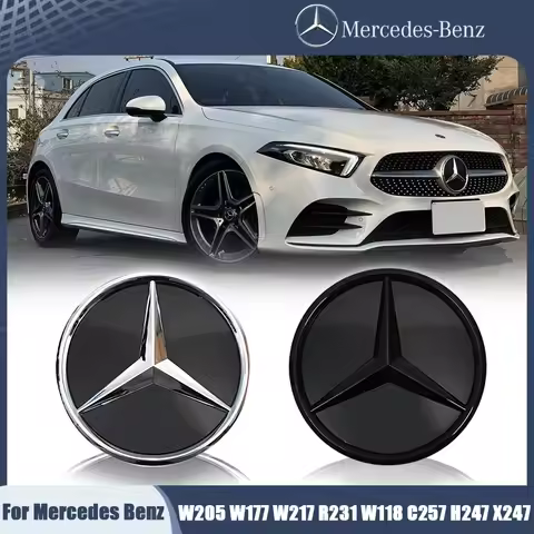 3D Front Grille Star Emblems Logo For Mercedes Benz C W205 A W177 S W217 SL CLA CLS GLA GLB Car Acce