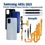 Backdoor + Fingerprint On Off Volume Samsung A03S / A037 Fullset Back Cover Back Caver Backdoor Sams