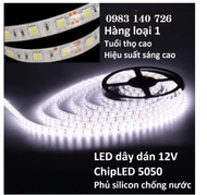 LED dây 12V 5050 cuộn 5m phủ silicon chống nước IP65 1 mặt dán RGB nhiều màu quay tiktok