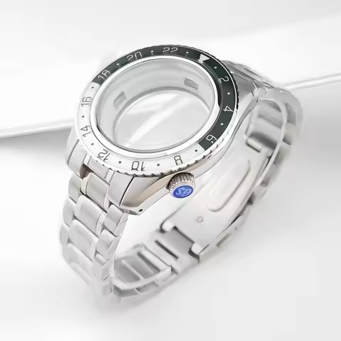 44mm Watch Bezel Case Strap Fit 32mm Dial For Seiko Grand GMT NH35/34/36/4R35A/4R36A Automatic Movem